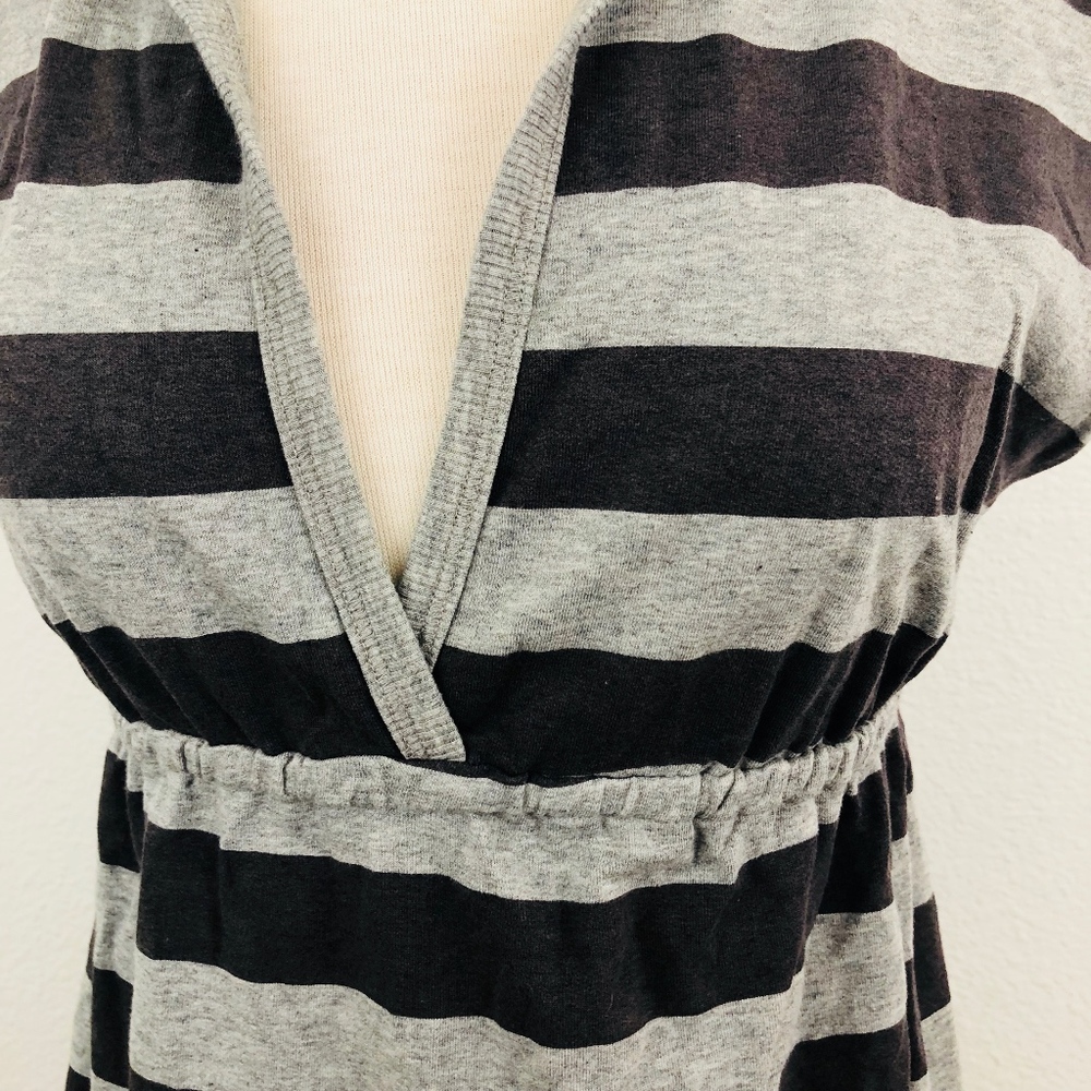 [Splendid] Striped S/S Sweatshirt Hoodie Dress - Picture 4 of 8